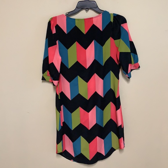 Peaches N Cream Multi Color Chevron Print Dress. - Picture 3 of 8